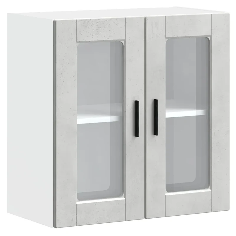 Armoire murale de cuisine design pratique 60 x 31 x 60 cm en bois d'ingénierie gris béton 02_0050426