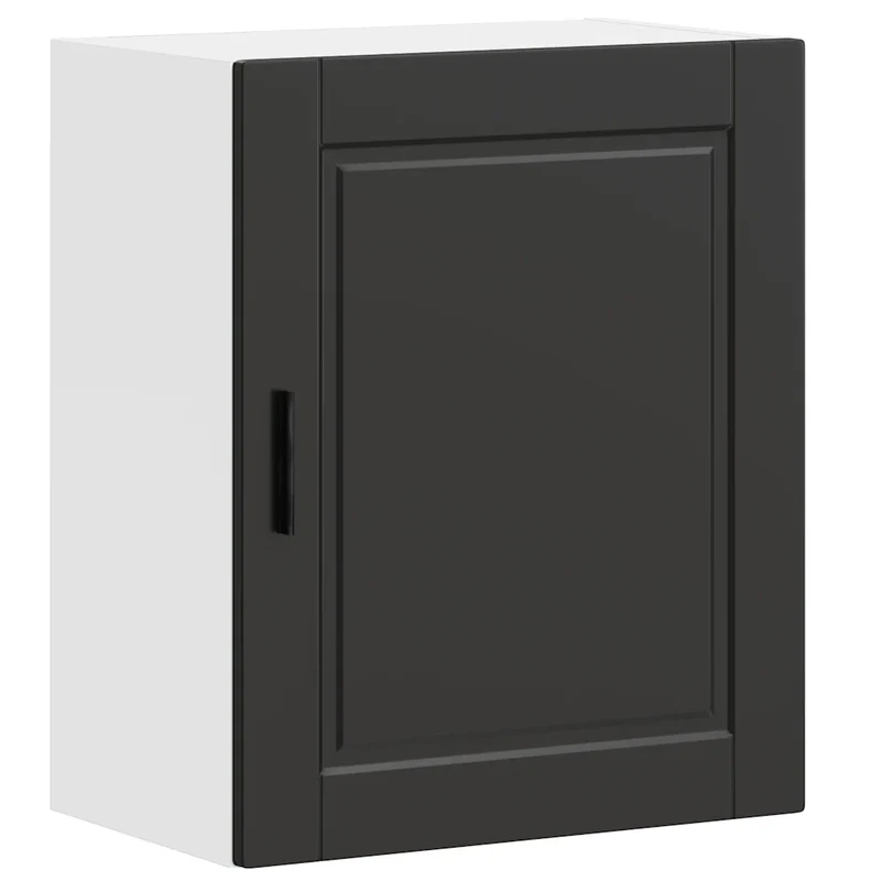Armoire murale de cuisine noire design moderne 50 x 31 x 60 cm grande capacité rangement en bois d'ingénierie noir 02_0050344