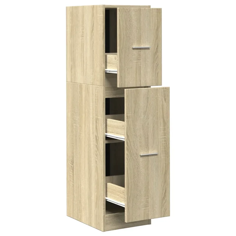 Armoire d'apothicaire multifonctionnelle rangement 30 x 41 x 118 cm style classique en bois d'ingénierie chêne sonoma 02_0050612