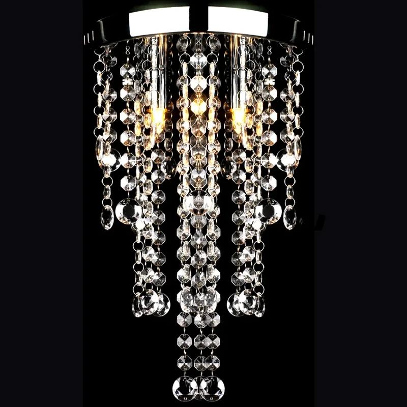 Plafonnier élégant décoration cristal 24,8 x 34,5 cm style moderne usage domestique en métal blanc 02_0046249