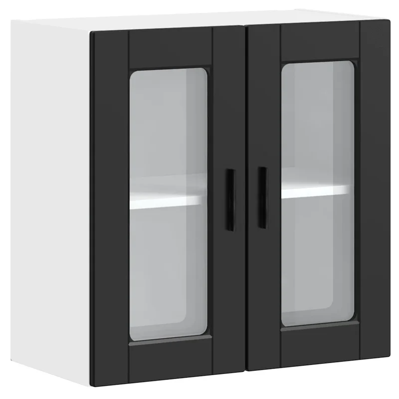 Armoire murale de cuisine design pratique 60 x 31 x 60 cm en bois d'ingénierie noir 02_0050423