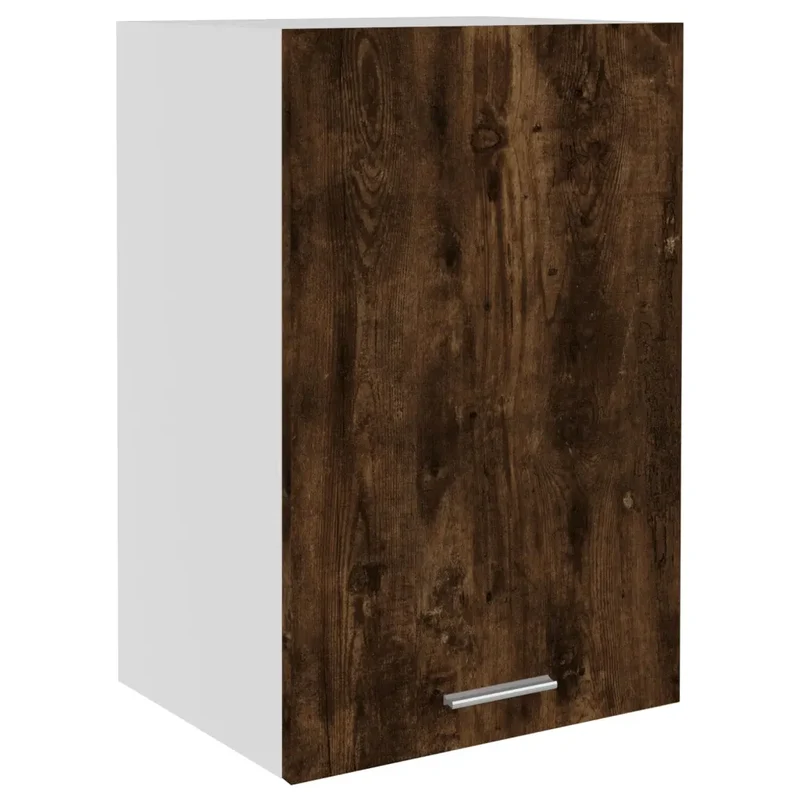 Armoire suspendue murale style moderne avec 2 étagères cuisine 39,5 x 31 x 60 cm en bois d'ingénierie chêne fumé 02_0048532