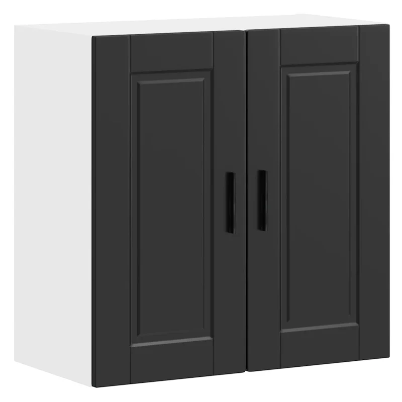Armoire murale de cuisine avec vaste espace de rangement 60 x 31 x 60 cm en bois d'ingénierie noir 02_0050363