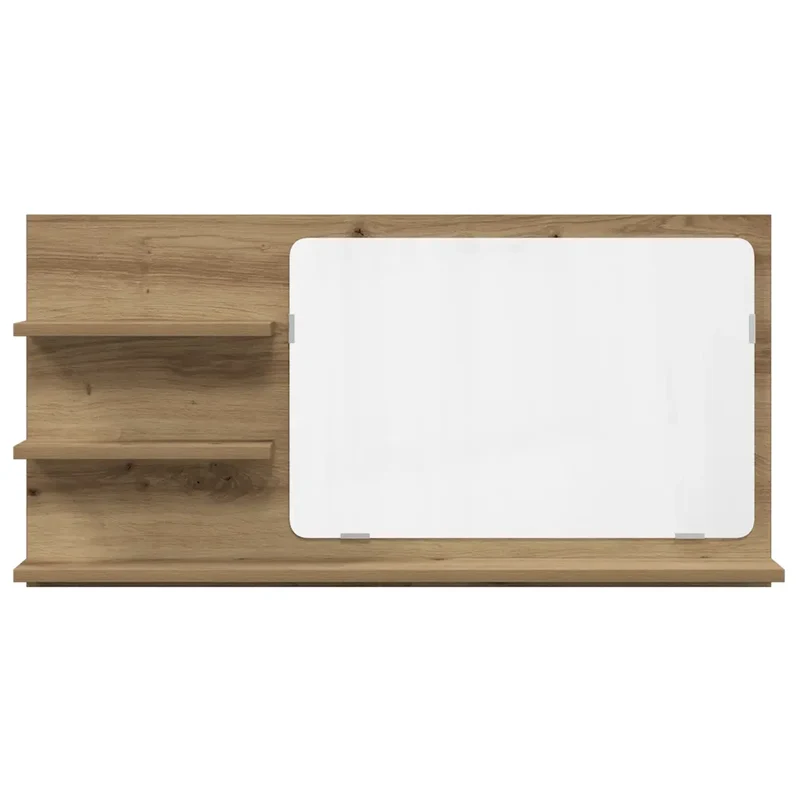 Armoire à miroir murale pratique pour salle de bain 90 x 11 x 45 cm en bois d'ingénierie chêne artisanal 02_0050830