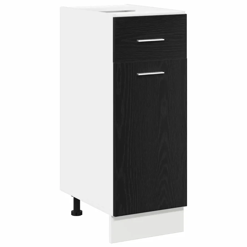 Armoire de rangement moderne cuisine fonctionnelle rectangulaire 30 x 46 x 81,5 cm en bois d'ingénierie chêne noir 02_0051962