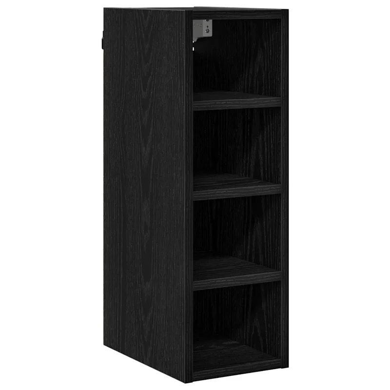 Armoire suspendue moderne avec étagère grand espace de rangement 20 x 29,5 x 60 cm en bois d'ingénierie noir 02_0052467
