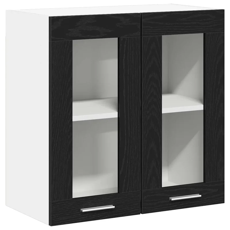 Armoire suspendue moderne rectangle 60 x 31 x 60 cm grand espace de stockage design contemporain en bois d'ingénierie noir 02_0051961