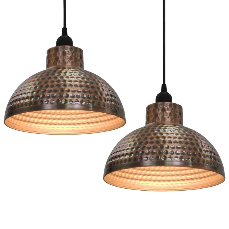 Lot de 2 plafonniers semi-sphériques design moderne 26 x 16 cm en métal cuivre 02_0046267