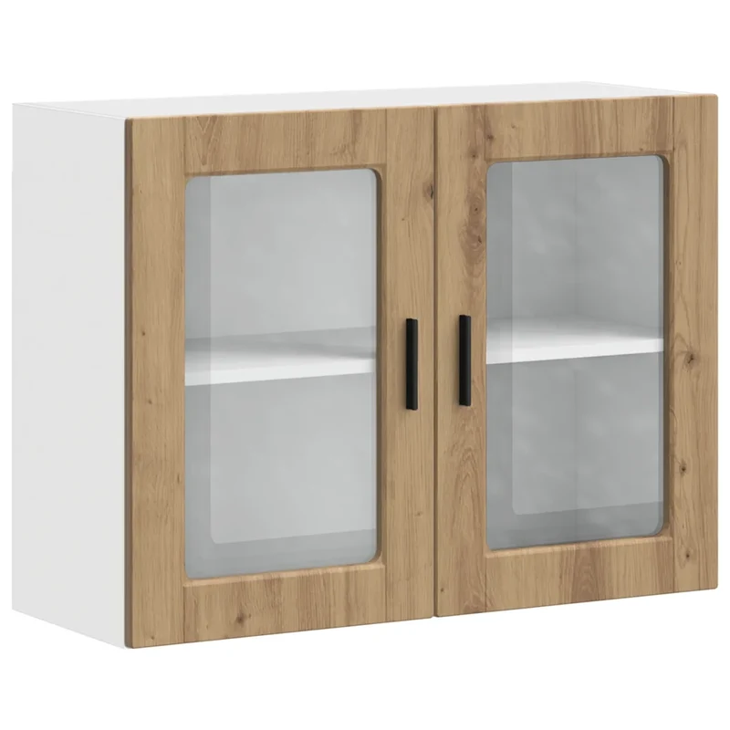 Armoire murale de cuisine en bois d'ingénierie 80 x 31 x 60 cm design pratique rangement en chêne artisanal 02_0050401