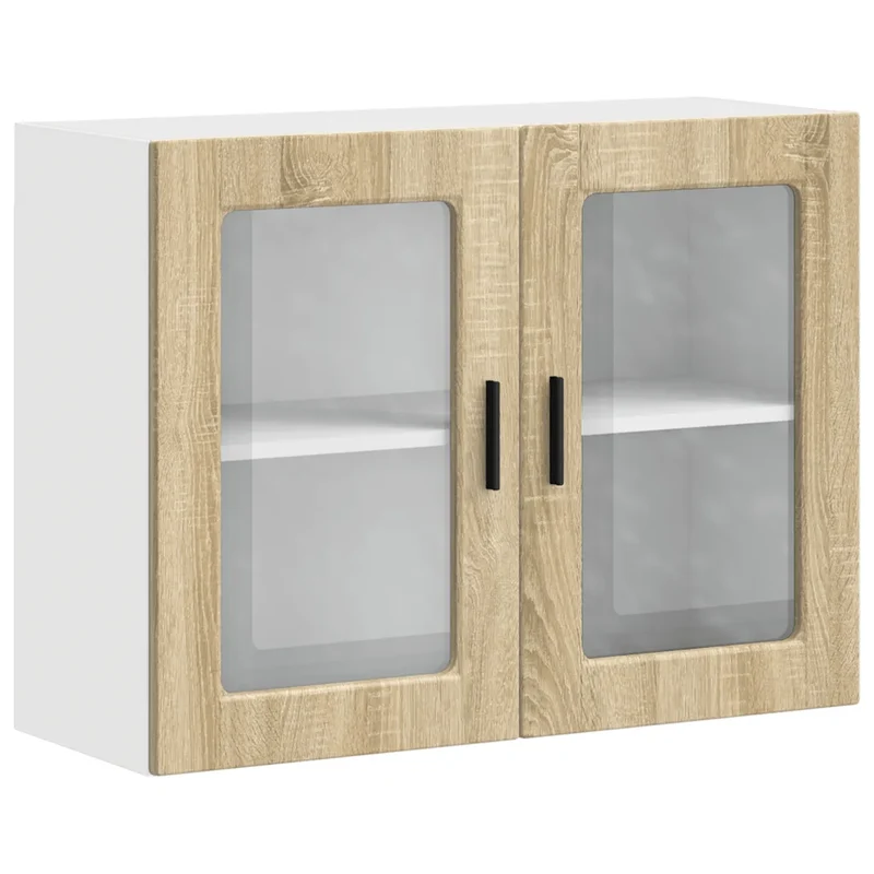 Armoire murale de cuisine design moderne 80 x 31 x 60 cm grand espace rangement finition mate en bois chêne sonoma 02_0050395