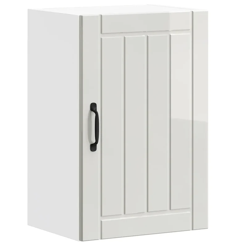 Armoire murale de cuisine Lucca 40 x 31 x 60 cm design mural pratique finition brillante en bois d'ingénierie blanc 02_0050144