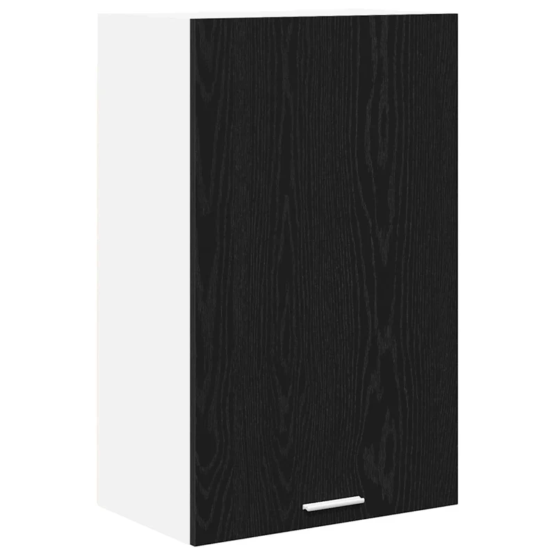 Armoire suspendue moderne grand espace de stockage 50 x 31 x 80 cm en bois d'ingénierie noir 02_0053306