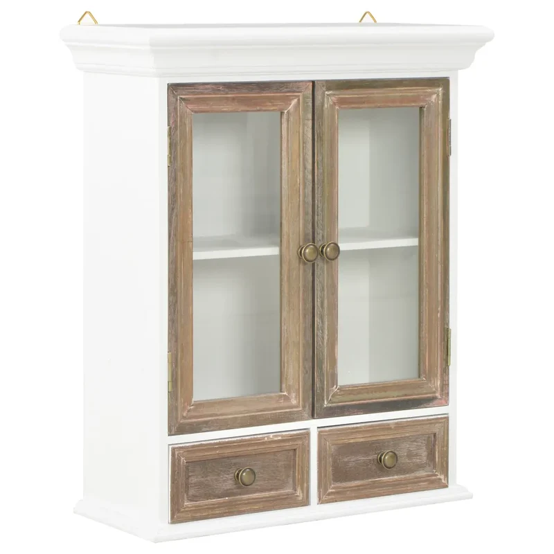 Armoire murale polyvalente vintage cuisine salon salle de bain 49 x 22 x 59 cm en bois d'ingénierie blanc 02_0046391