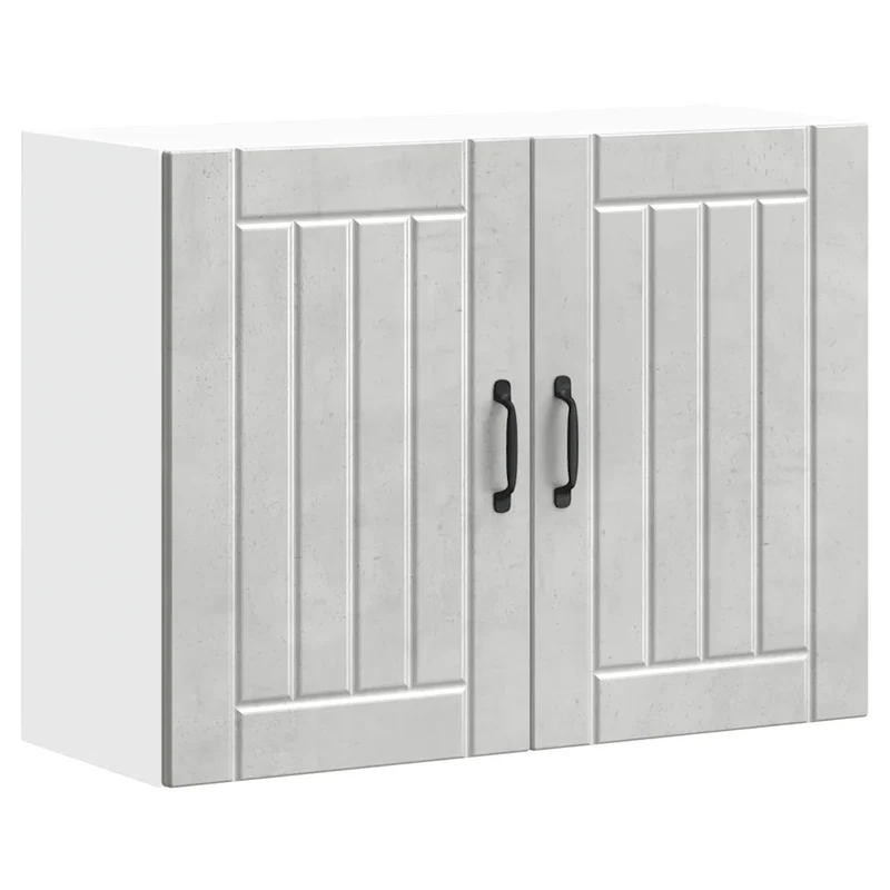 Armoire murale de cuisine Lucca design mural rangement optimisé 80 x 31 x 60 cm en bois d'ingénierie gris béton 02_0050176