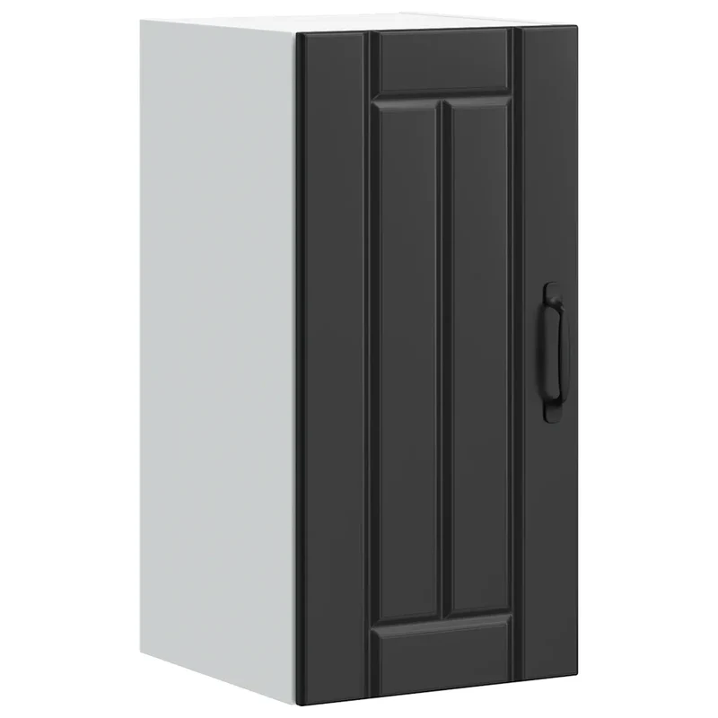 Armoire murale de cuisine style moderne design mural 30 x 31 x 60 cm avec portes pratiques en bois d'ingénierie noir 02_0050133