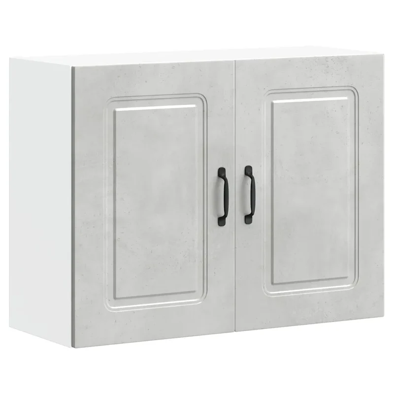 Armoire murale de cuisine Kalmar 80 x 31 x 60 cm grand espace rangement moderne en bois d'ingénierie gris béton 02_0049996